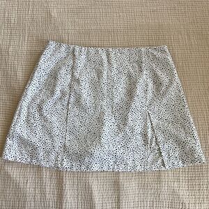 Mahina Skort Skirt Womens Large White Black Polka Dot Mini Slit Hawaii Summer